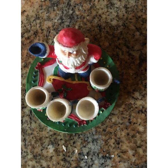 Miniature Santa Claus Christmas Xmas Sleigh Winter Tea Set Vintage - Picture 2 of 11